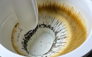 Gruby kamień w muszli klozetowej